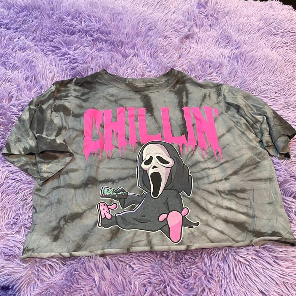 Scream ghost face crop top - size medium